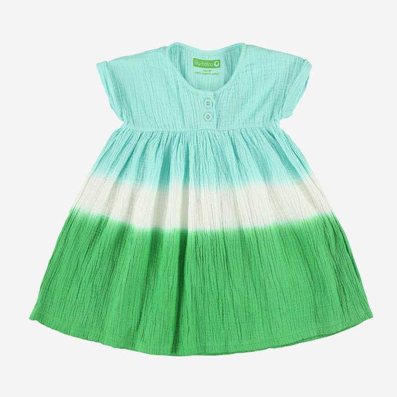 Kinder Kleid LUCY von Lily Balou aus Bio-Baumwoll-Musselin in blue-green