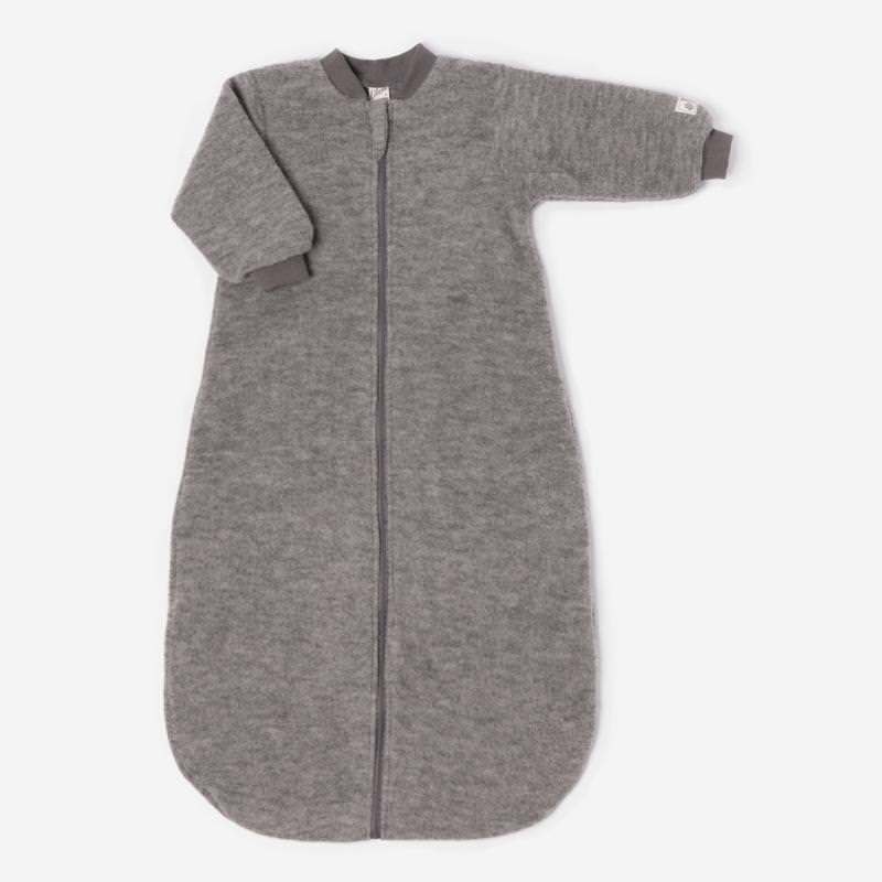 Baby Schlafsack von Lilano aus Wollfrottee-Plüsch in hellgrau