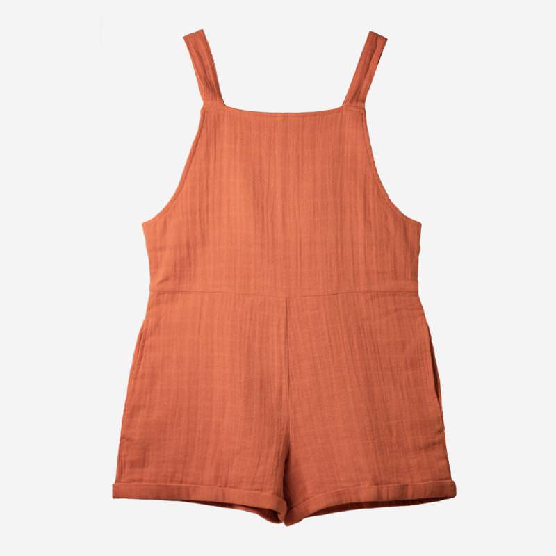 Damen Musselin Jumpsuit Shorts von Organic by Feldman aus Bio-Baumwolle in amber