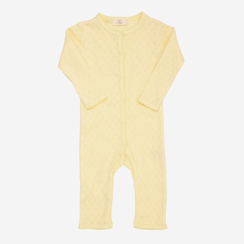 Baby Strampelanzug Pointelle Copenhagen Colors Bio-Baumwolle pale yellow