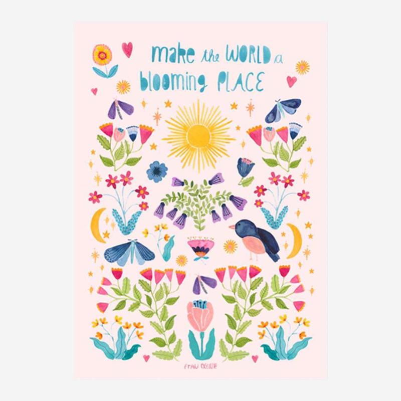 Poster „Blooming World“ DIN A4 von Frau Ottilie