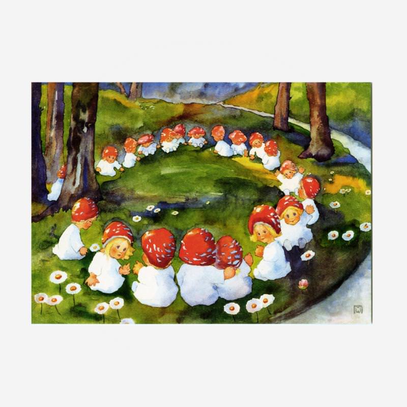 Postkarte „Pilzkreis“ von Milli Weber