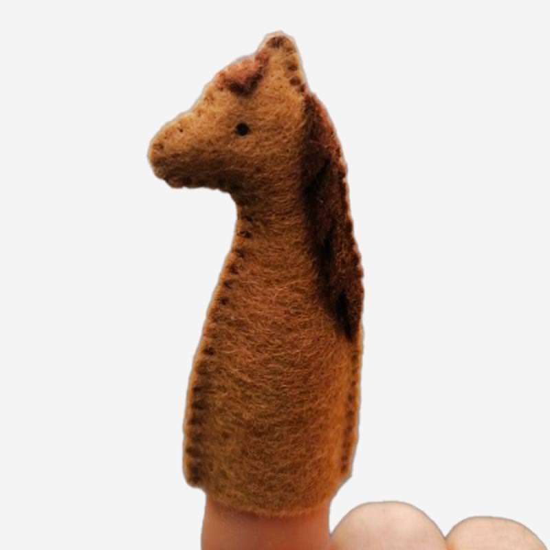 Kleine Filz Freunde Fingerpuppe Pferd braun