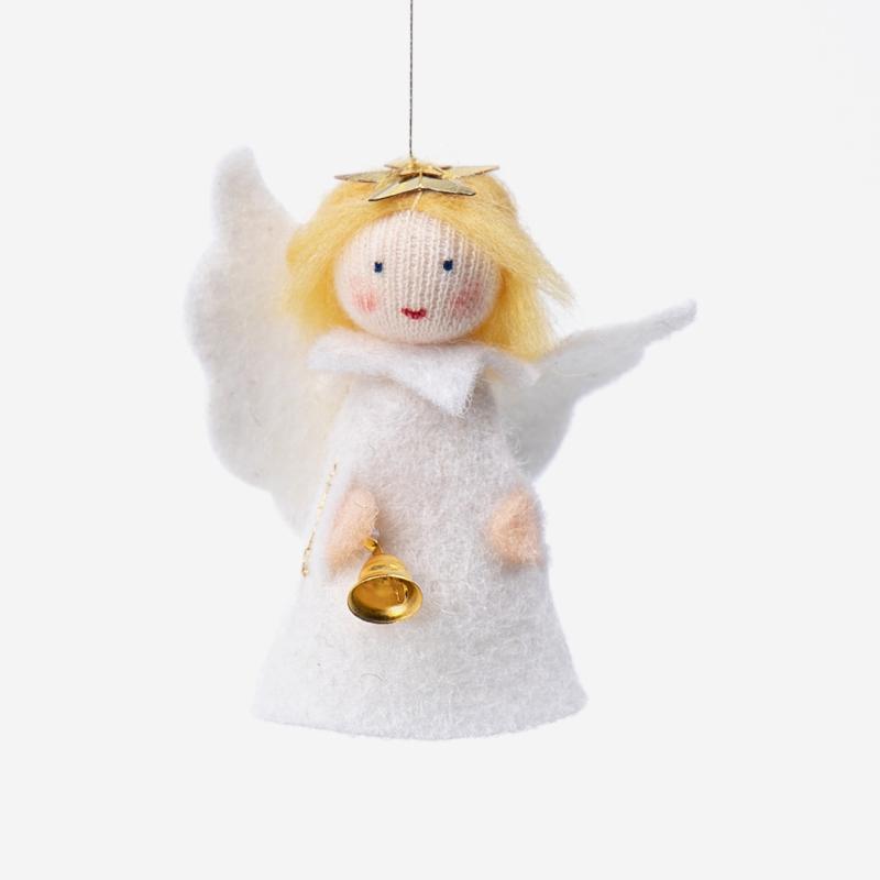 Filzpüppchen Engel hängend blond mit Glocke von Bumenkinder