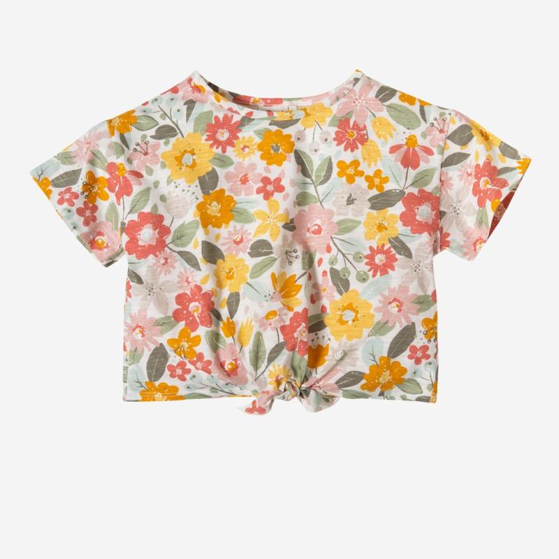 Mädchen Shirt bauchfrei People Wear Organic Bio-Baumwolle Blumenmuster