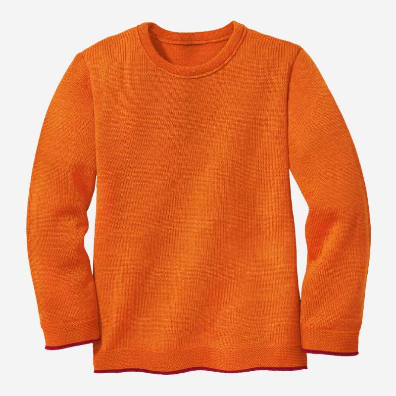 Kinder Strick-Pullover von Disana aus Wolle in orange