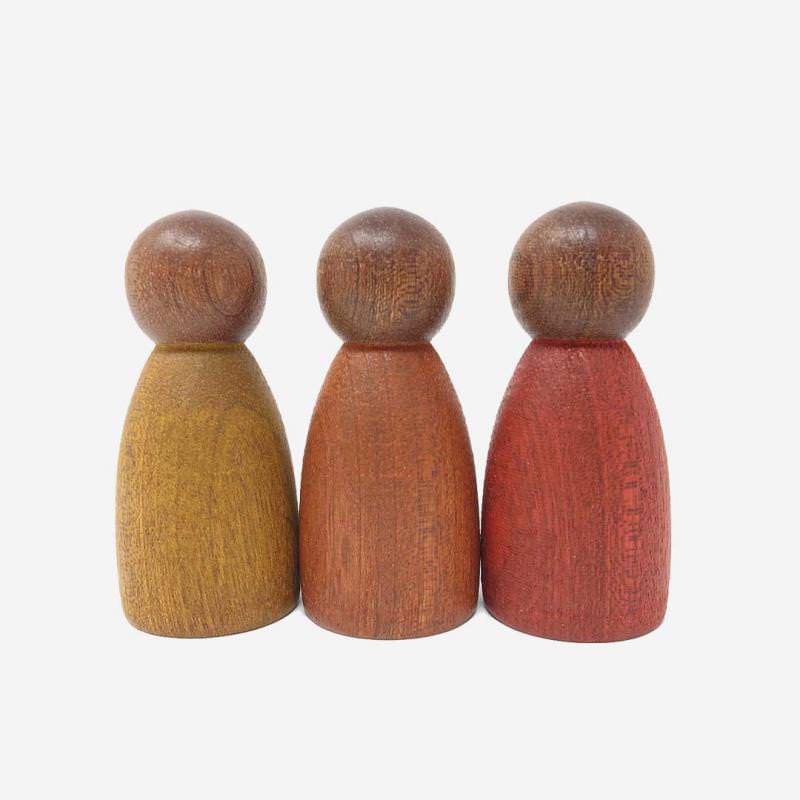 3 Nins® aus Holz von Grapat in gelb-orange