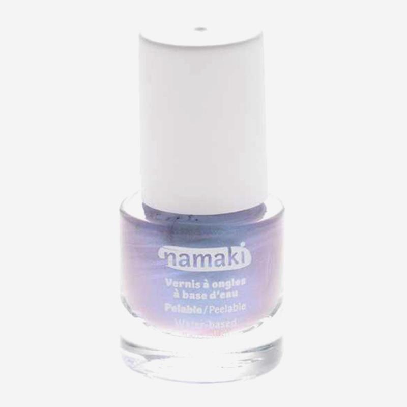 Wasserbasierter Nagellack von Namaki Cosmetics in silber-blau