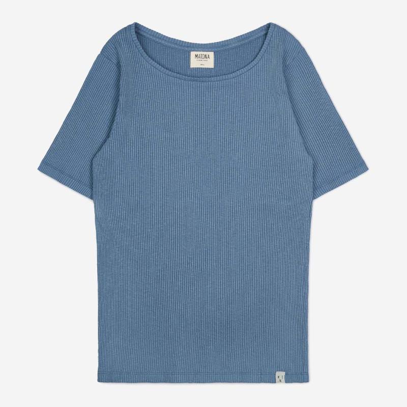 Damen Shirt Suna von Matona aus Bio-Baumwolle in smoky blue