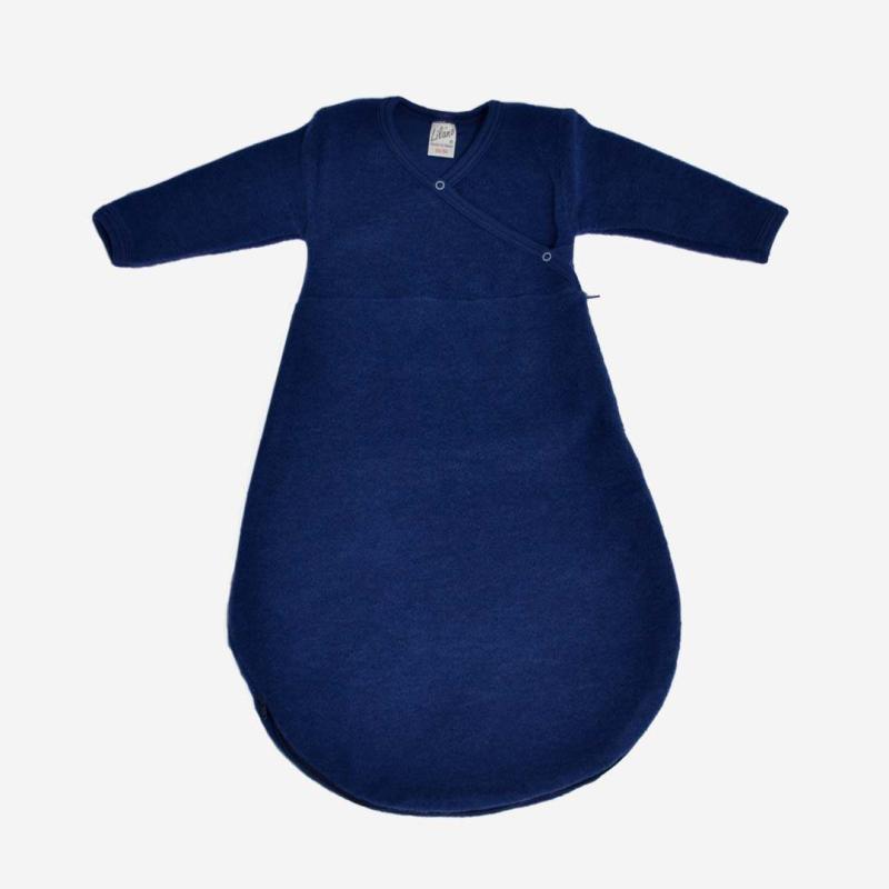 Wickelschlafsack von Lilano aus Wollfrottee-Plüsch in marineblau