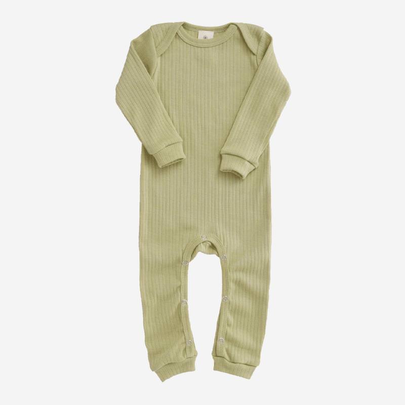 Baby Schlafanzug von Organic by Feldmann aus Baumwolle in salbei-grün