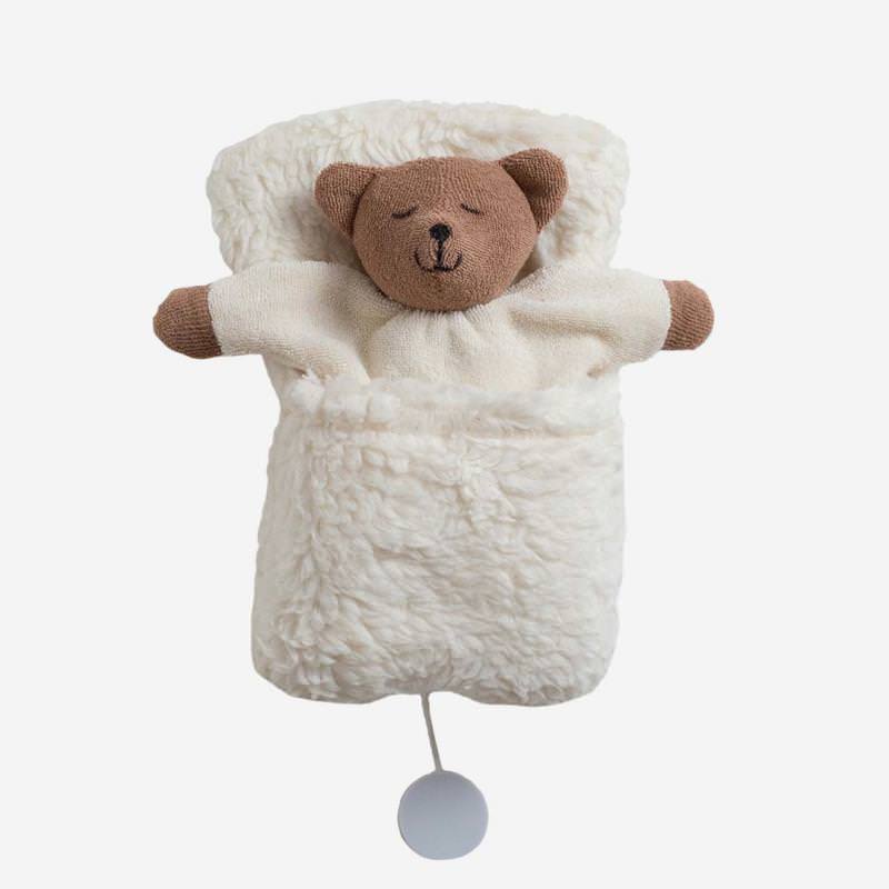 Bär Spieluhr im Schlafsack von Nanchen aus Bio-Baumwolle