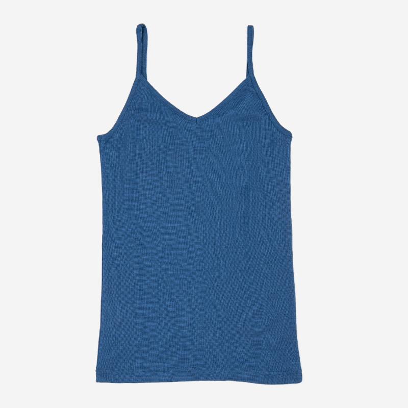 Damen Trägerhemd von Hocosa aus Wolle/Seide in dunkelblau
