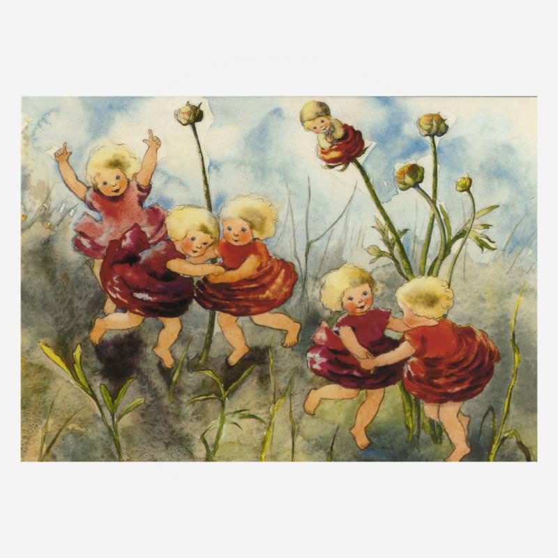 Postkarte „Ringelreihen“ von Milli Weber