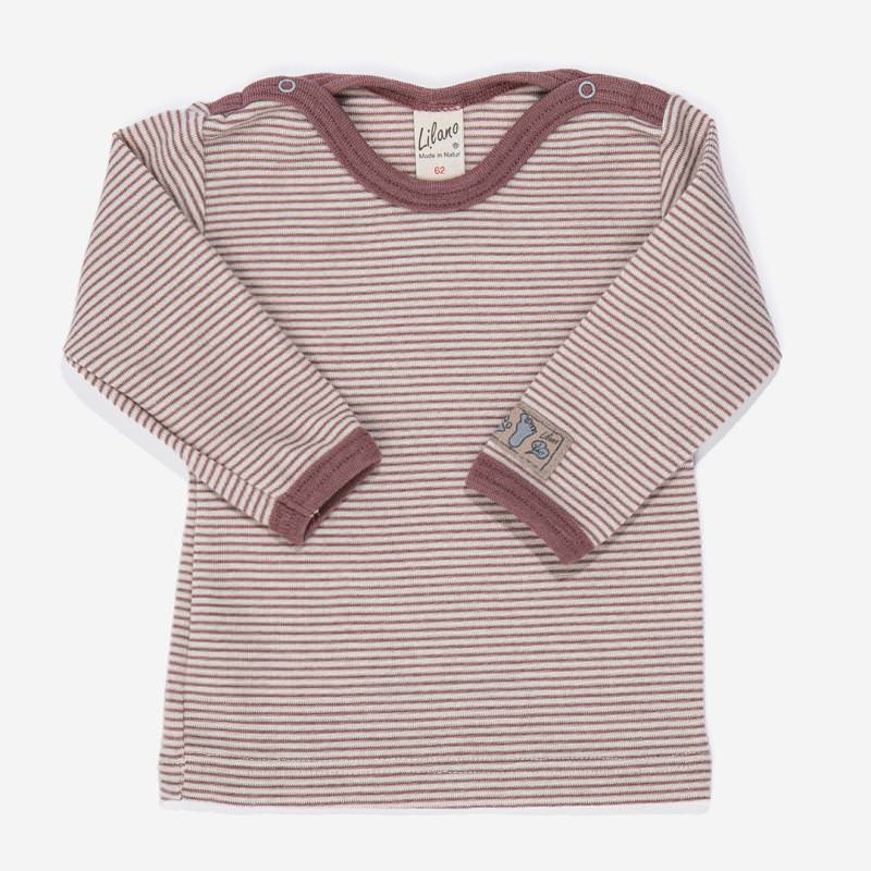 Baby Shirt von Lilano aus Wolle/Seide in Ringel mauve