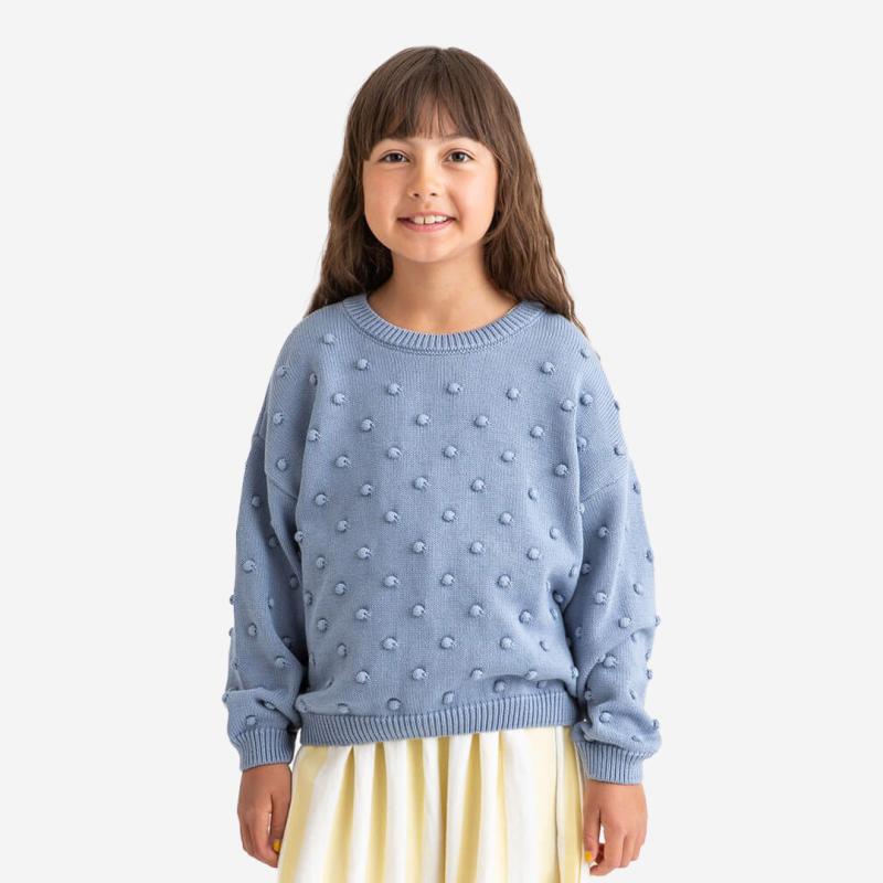 Kinder Popcorn Sweater von Matona aus Bio-Baumwolle in dove blue 4