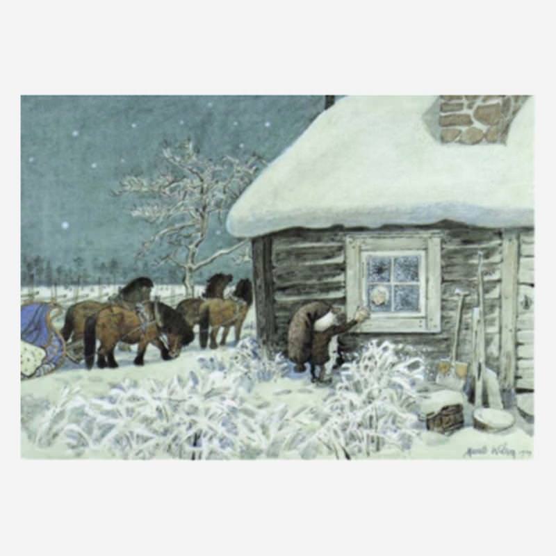 Postkarte „Tomte Tummetots Weihnachten“ von Harald Wiberg