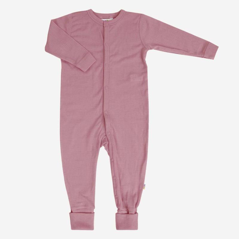 Baby Schlafanzug von Joha aus Merinowolle in altrosa