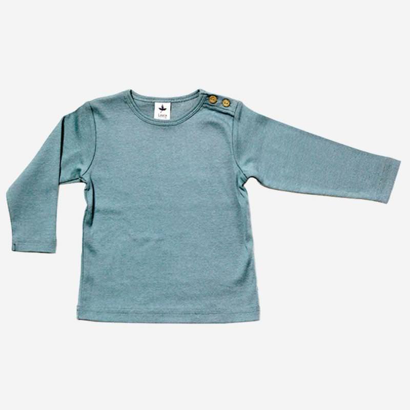 Kinder Shirt von Leela Cotton aus Bio-Baumwolle in taubenblau