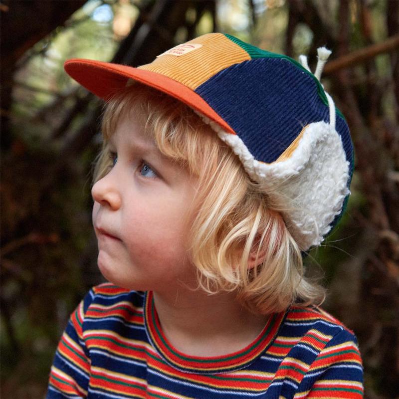 Mütze Robin von New Kids in the House aus Bio-Baumwolle mit Plüschfutter in woodlands
