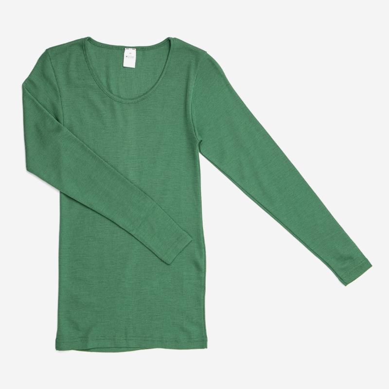 Damen Unterhemd von Hocosa aus Wolle/Seide in grün