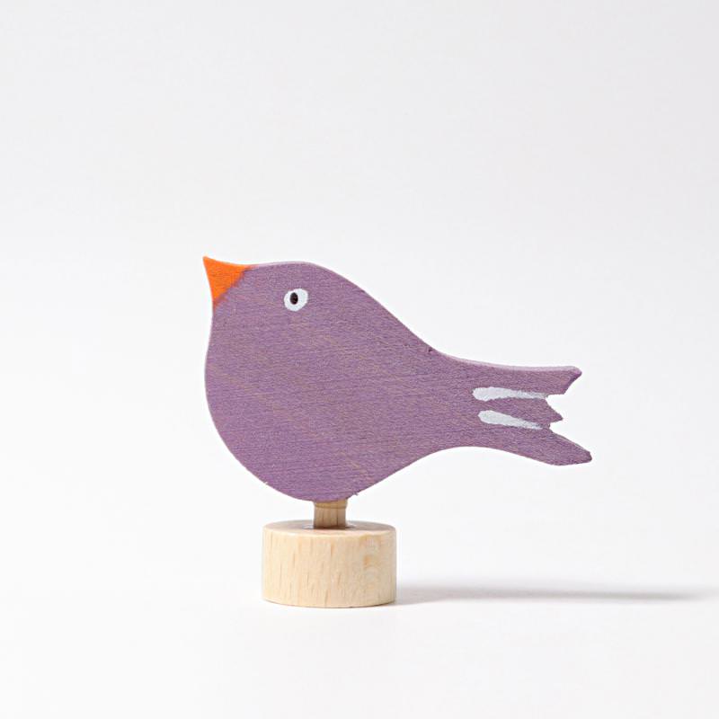 grimms figurenstecker holz geburtstagsring vogel sitzend lila violett