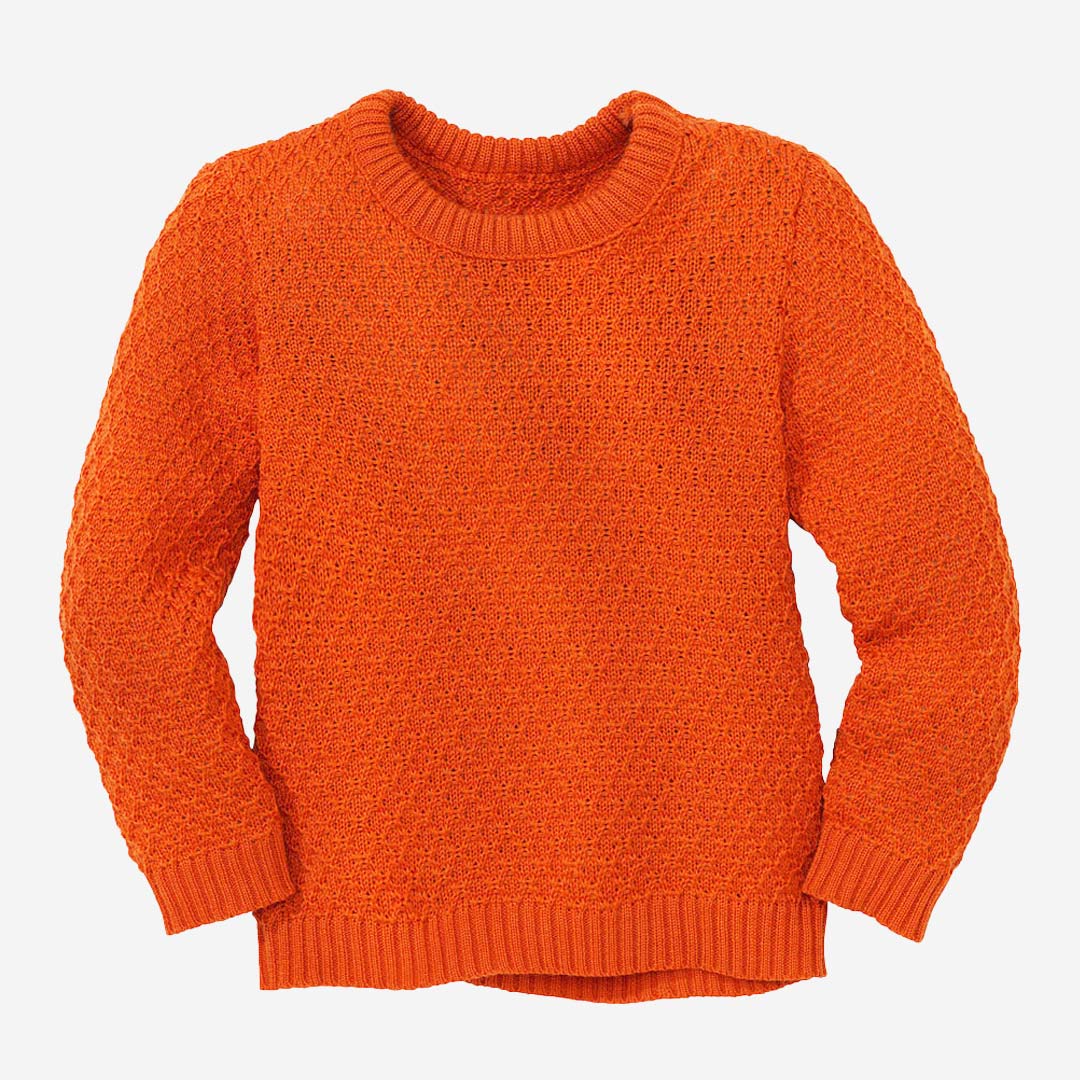 Kinder Pullover Aran von Disana aus Wolle in orange | Lila Lämmchen  Onlineshop