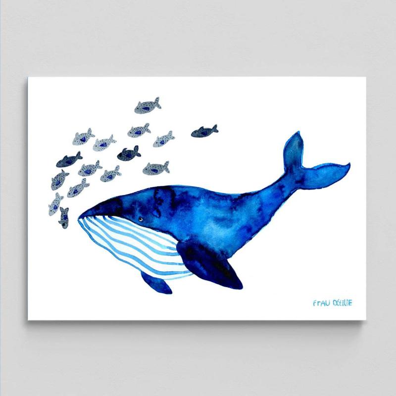 Poster „Blauwal“ DIN A4 von Frau Ottilie