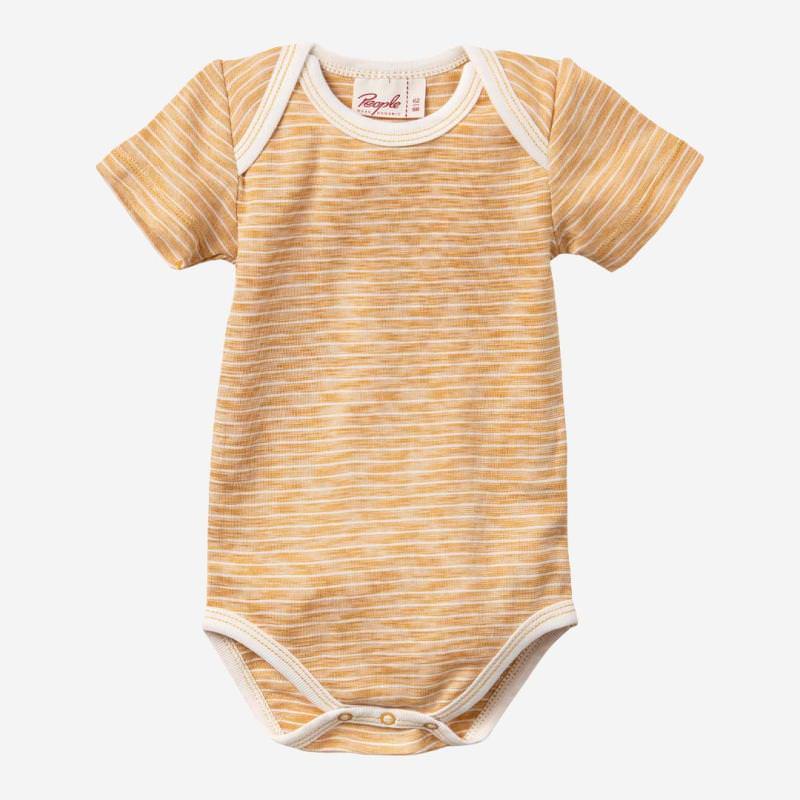 Baby Body Kurzarm von People Wear Organic aus Baumwolle in gelb