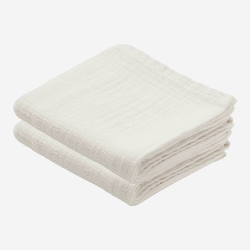Musselin Tuch 2-er Pack creme white