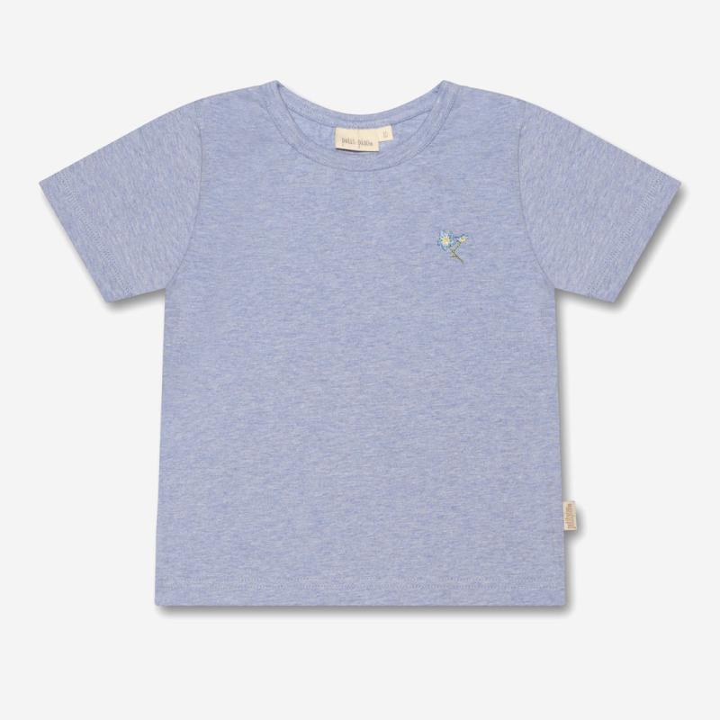 Kurzarm T-Shirt von Petit Piao aus Bio-Baumwolle in hellblau