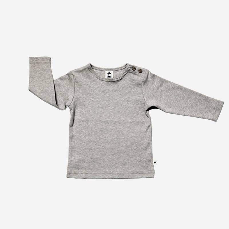 Kinder Shirt von Leela Cotton aus Bio-Baumwolle in grau melange