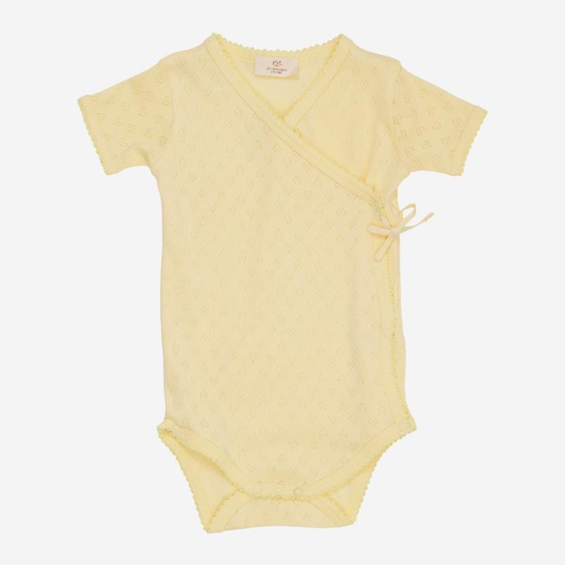 Baby Wickelbody kurzarm von Copenhagen Colors aus Bio-Baumwolle in pale yellow
