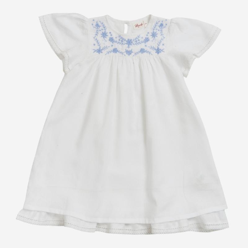 Kinder Kurzarm-Kleid von People Wear Organic aus Bio-Baumwolle in weiß