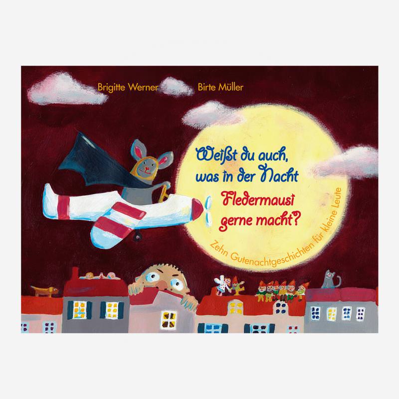 Buch „Weißt du auch was in der Nacht Fledermausi gerne macht?" von Brigitte Werner, illustriert von Birte Müller