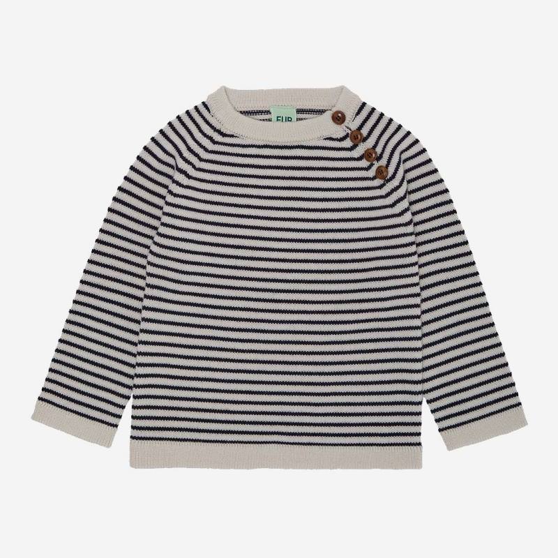 Kinder Pullover striped Wolle ecru/dark navy