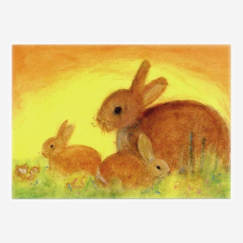 Postkarte „Hasenfamilie“ von Elke Bühler