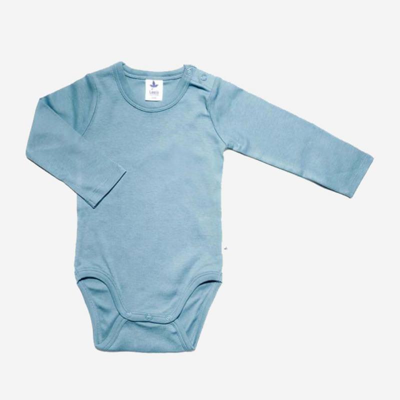 Baby Body von Leela Cotton aus Bio-Baumwolle in taubenblau