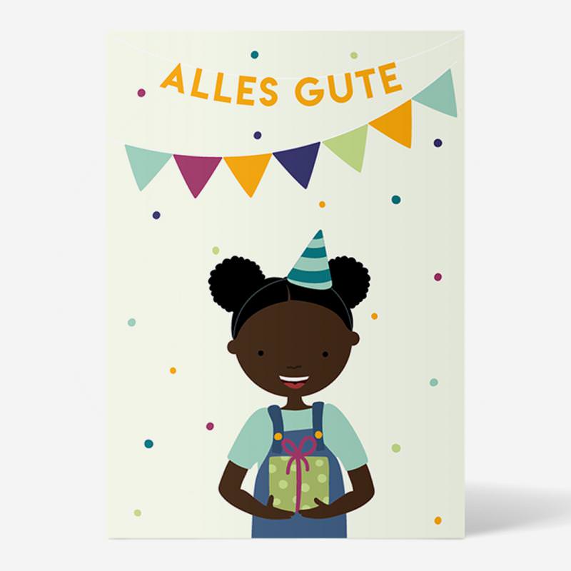 Postkarte „Alles Gute“ gelb von ellou in DIN A6