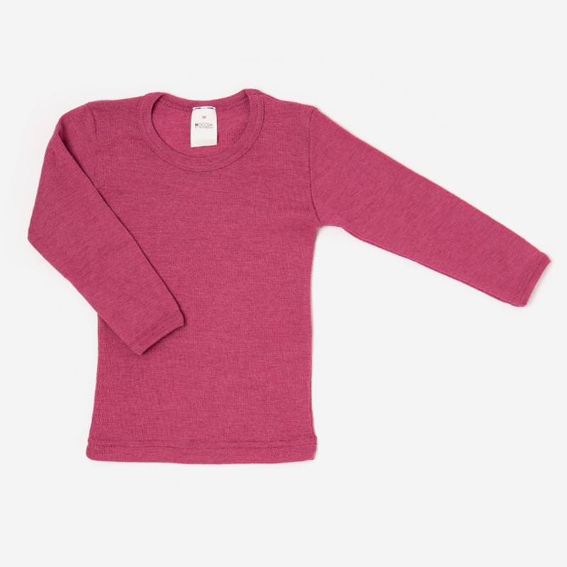 Unterhemd Wolle/Seide fuchsia Shirt langarm pink 1