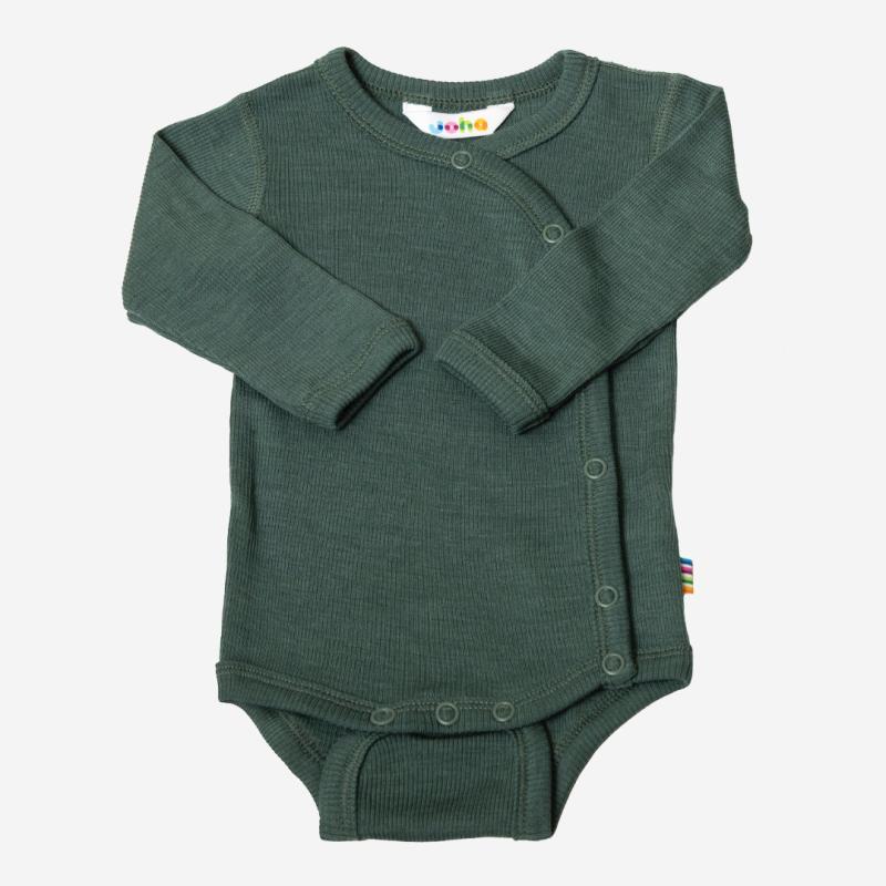 Baby Wickelbody von Joha aus Wolle/Seide in dunkelgrün