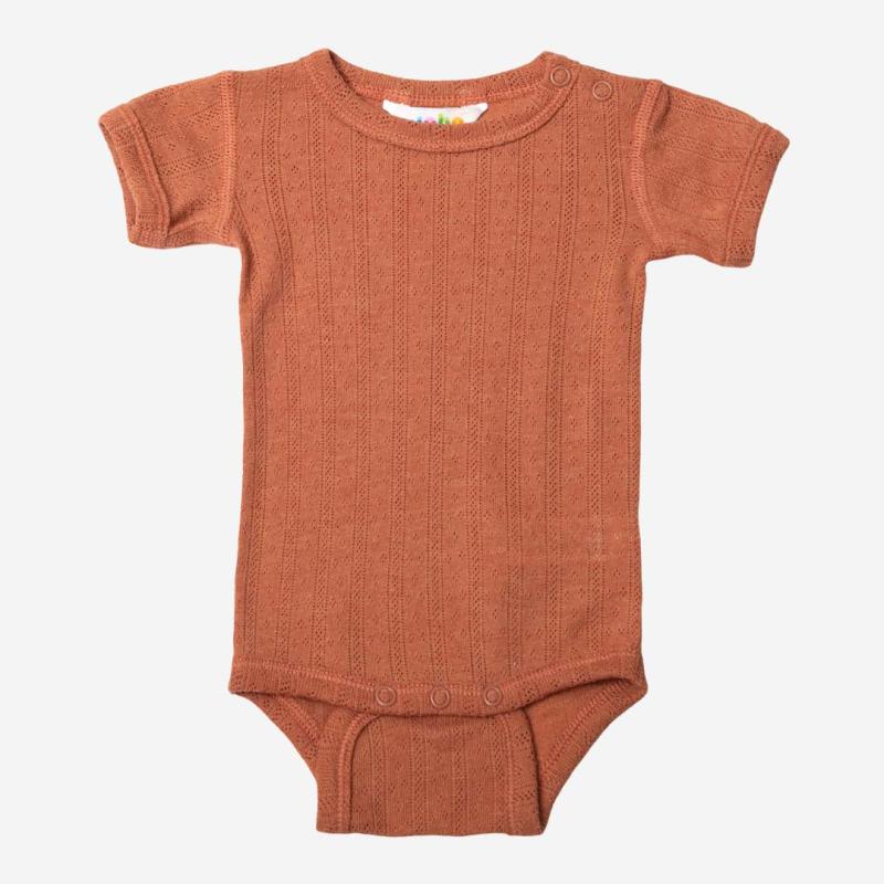 Baby Body kurzarm von Joha aus Wolle/Seide in orange