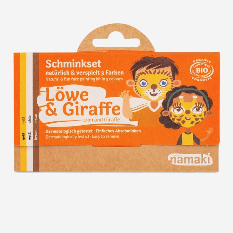 Kinderschminke Löwe/ Löwin und Giraffe von Namaki Cosmetics