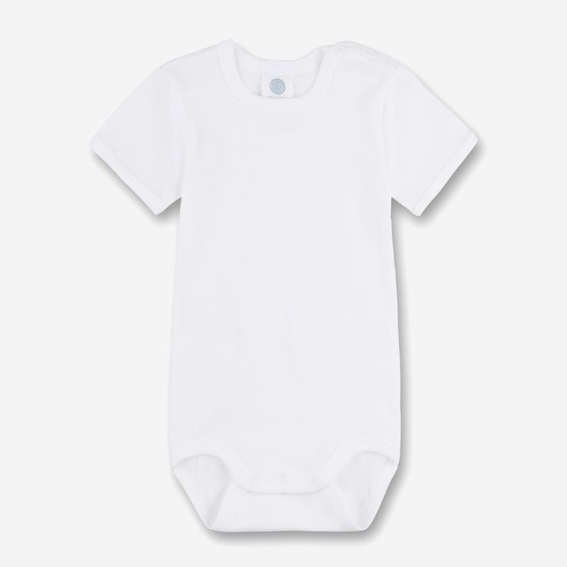 Baby Body kurzsrm von Sanetta aus Bio-Baumwolle in weiß