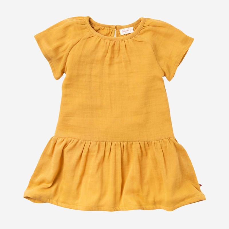 Kinder Musselin Kleid von People Wear Organic aus Bio-Baumwolle in gelb