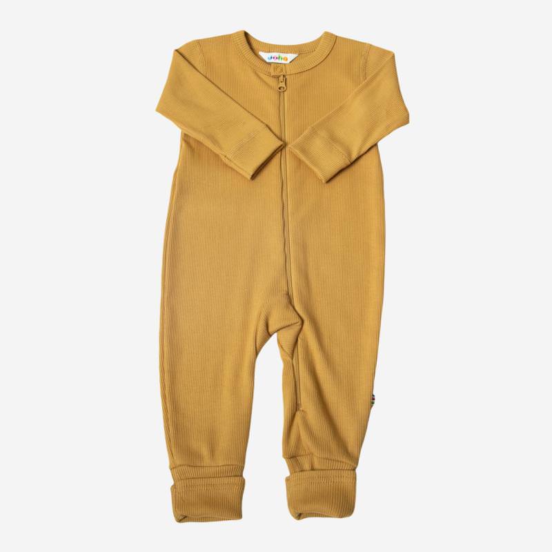 Baby Anzug mit Beinumschlag von Joha aus Bio-Baumwolle in senf