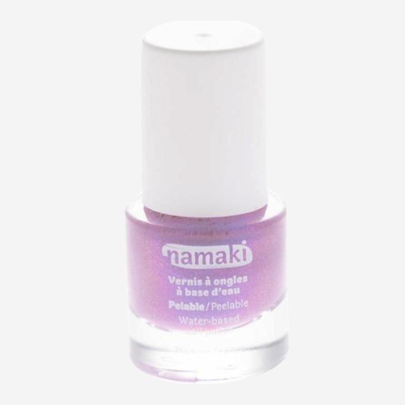 Wasserbasierter Nagellack von Namaki Cosmetics in violet glitter