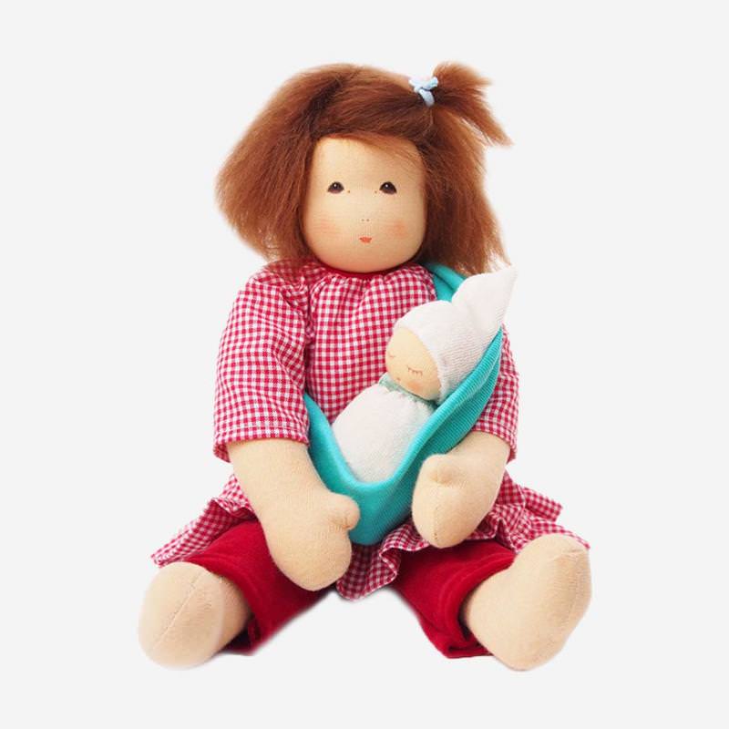 Puppen Mama mit Baby von Nanchen aus Bio-Baumwolle