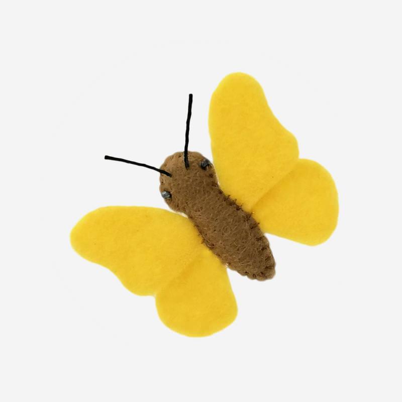 Kleine Filz Freunde Schmetterling gelb