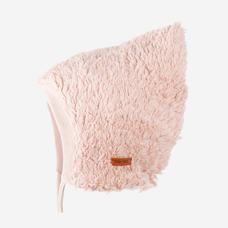 Baby Mütze Baumwoll-Plüsch pink clay